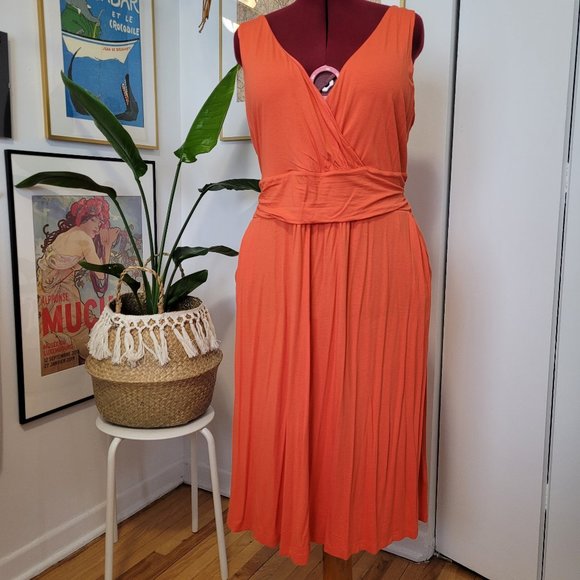 BODEN Women’s Orange Sleeveless Dress Size 20 UK - Picture 1 of 8
